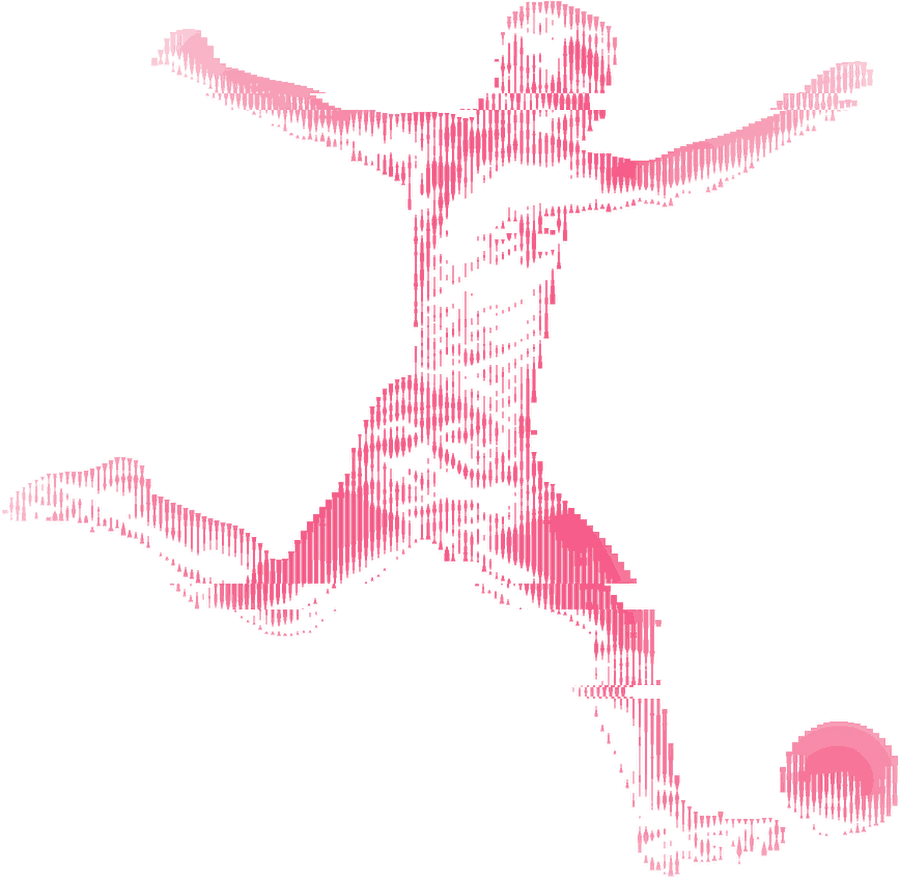 A person reaching upward, drawn in vertical lines
